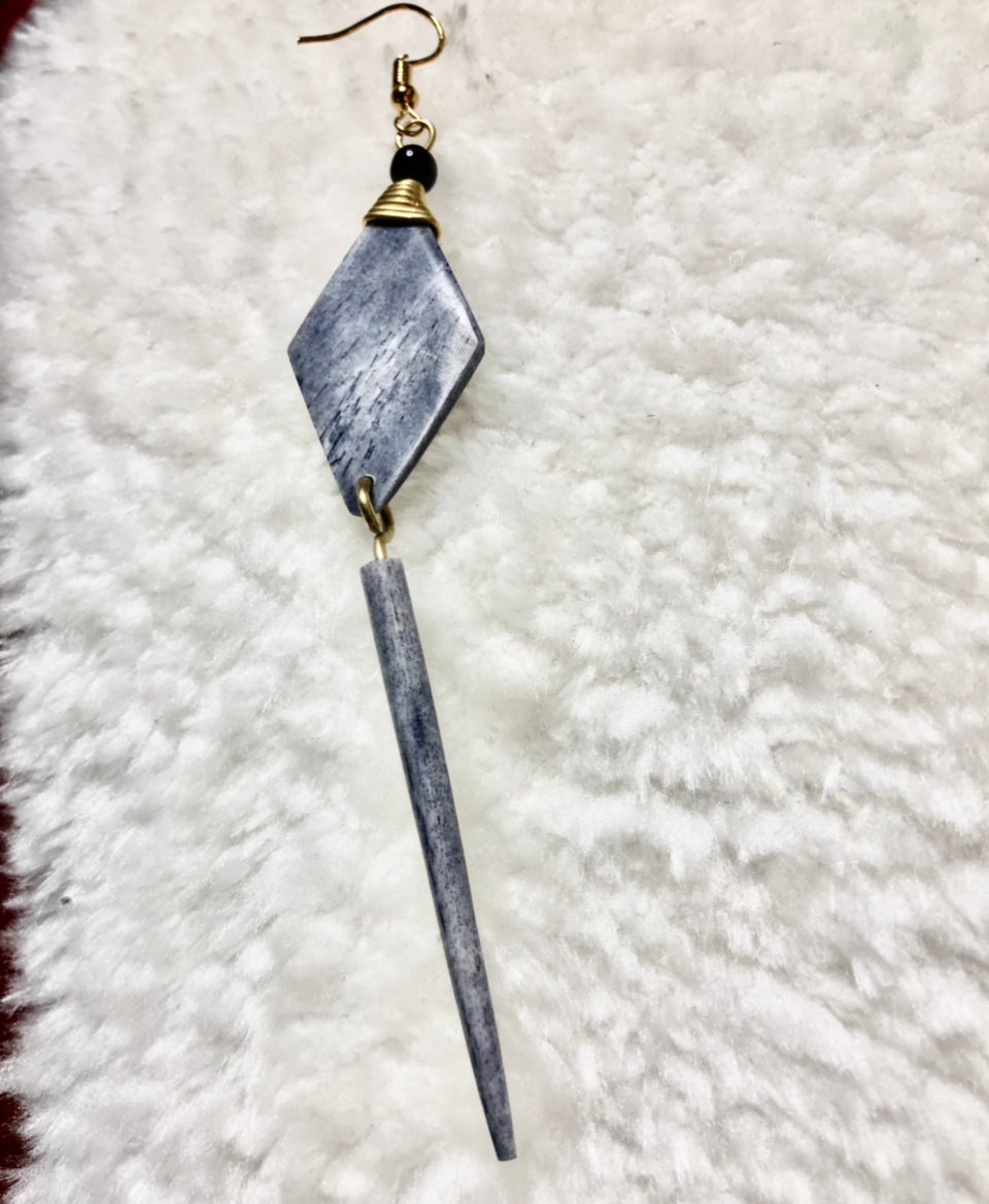 "Oblong Shaped" Earrings Grey