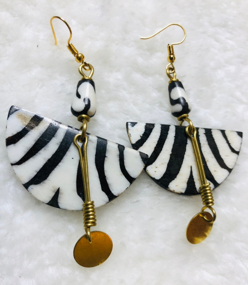 "HalfMoon Brass" Earrings