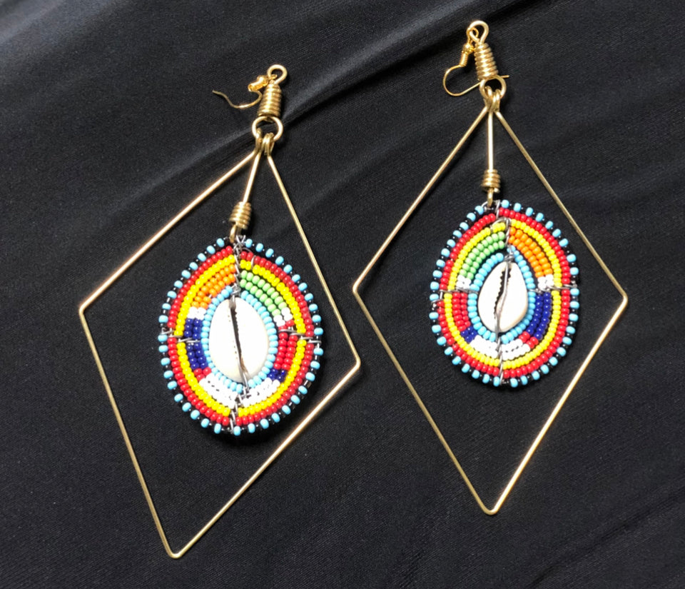 "Masai Beaded Love Multi Color" Earrings