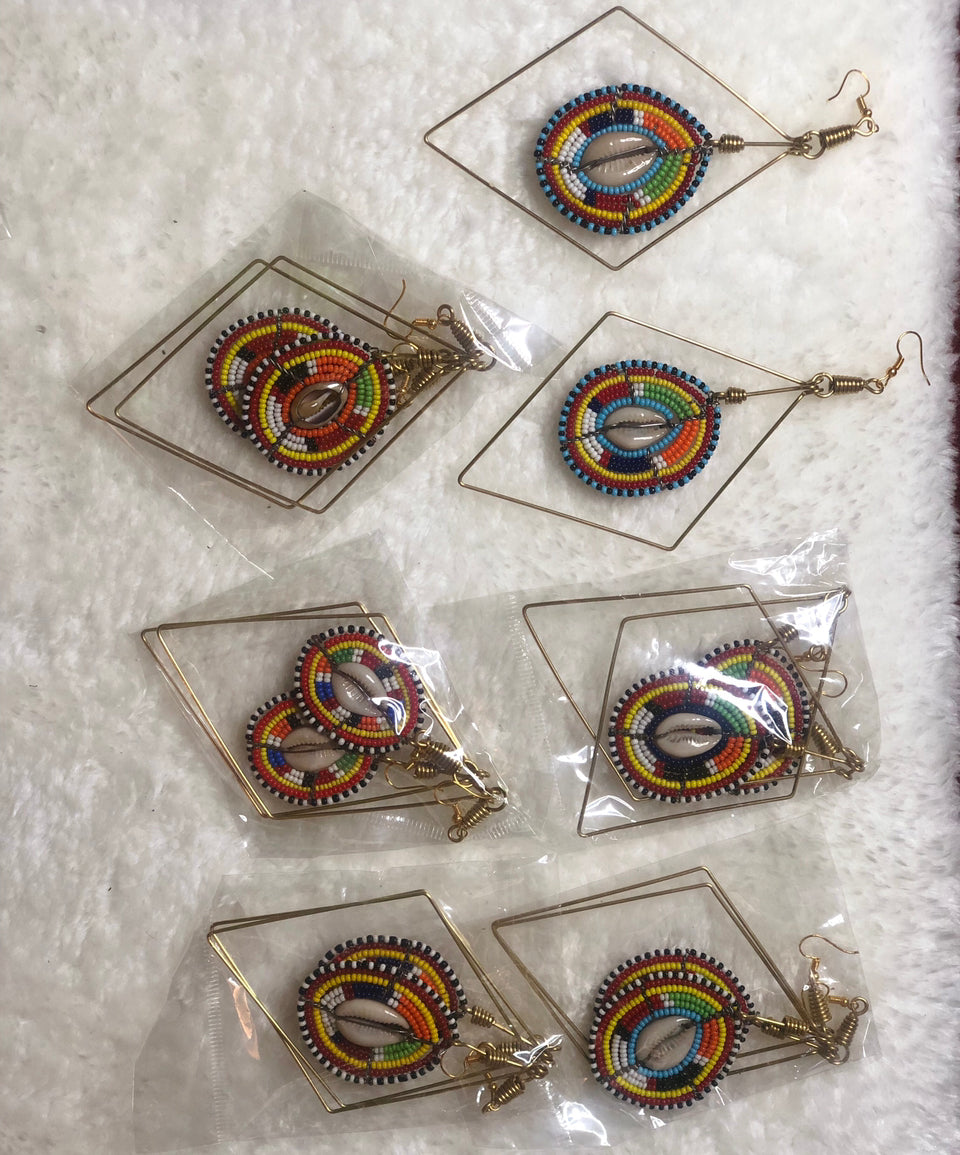 "Masai Beaded Love Multi Color" Earrings