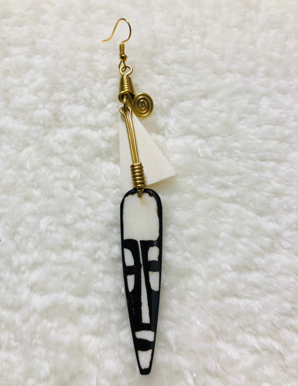 "Masked Face Cowries" Earrings