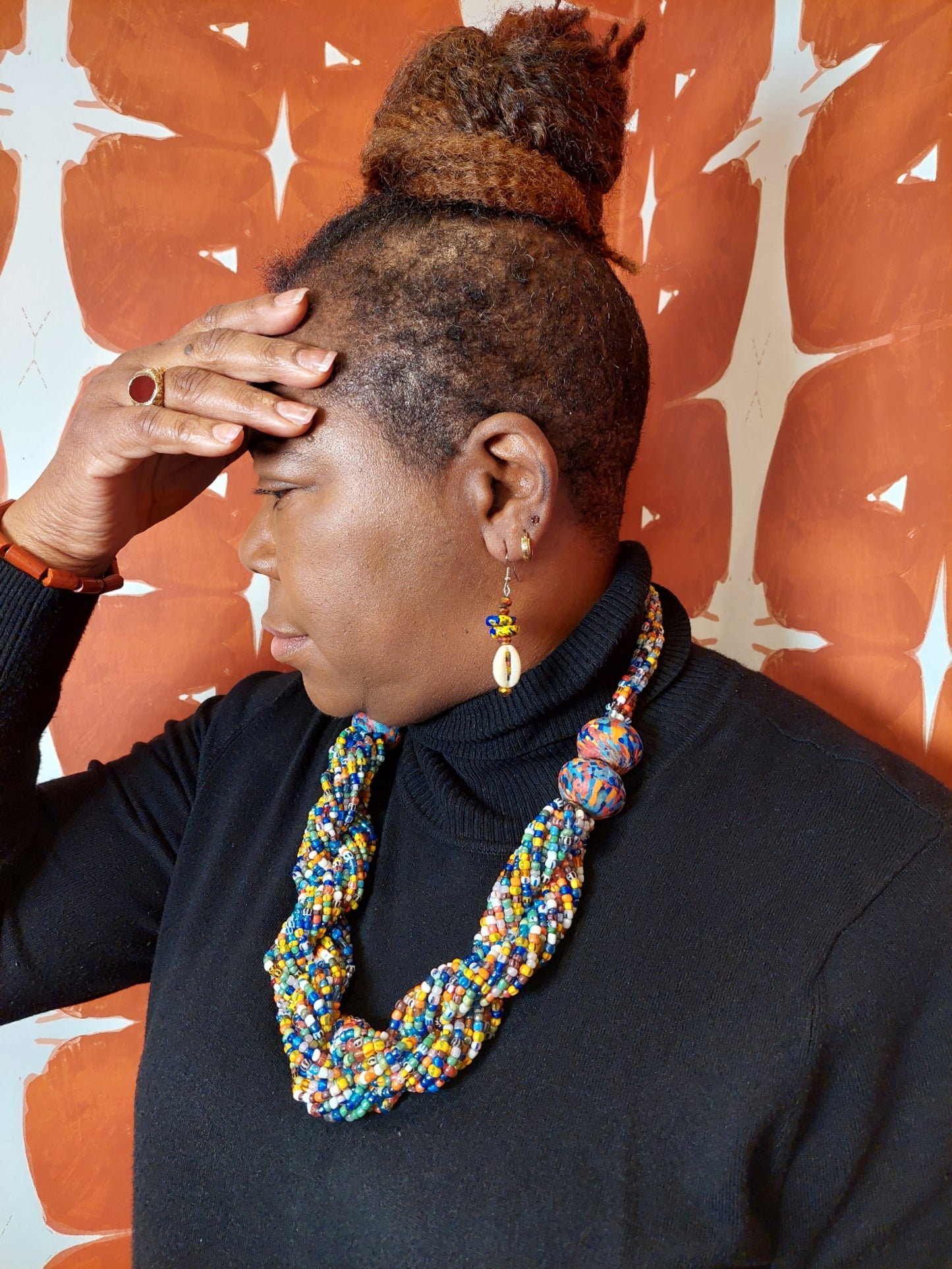 African Trade Beads Statement Necklace - Sold Out