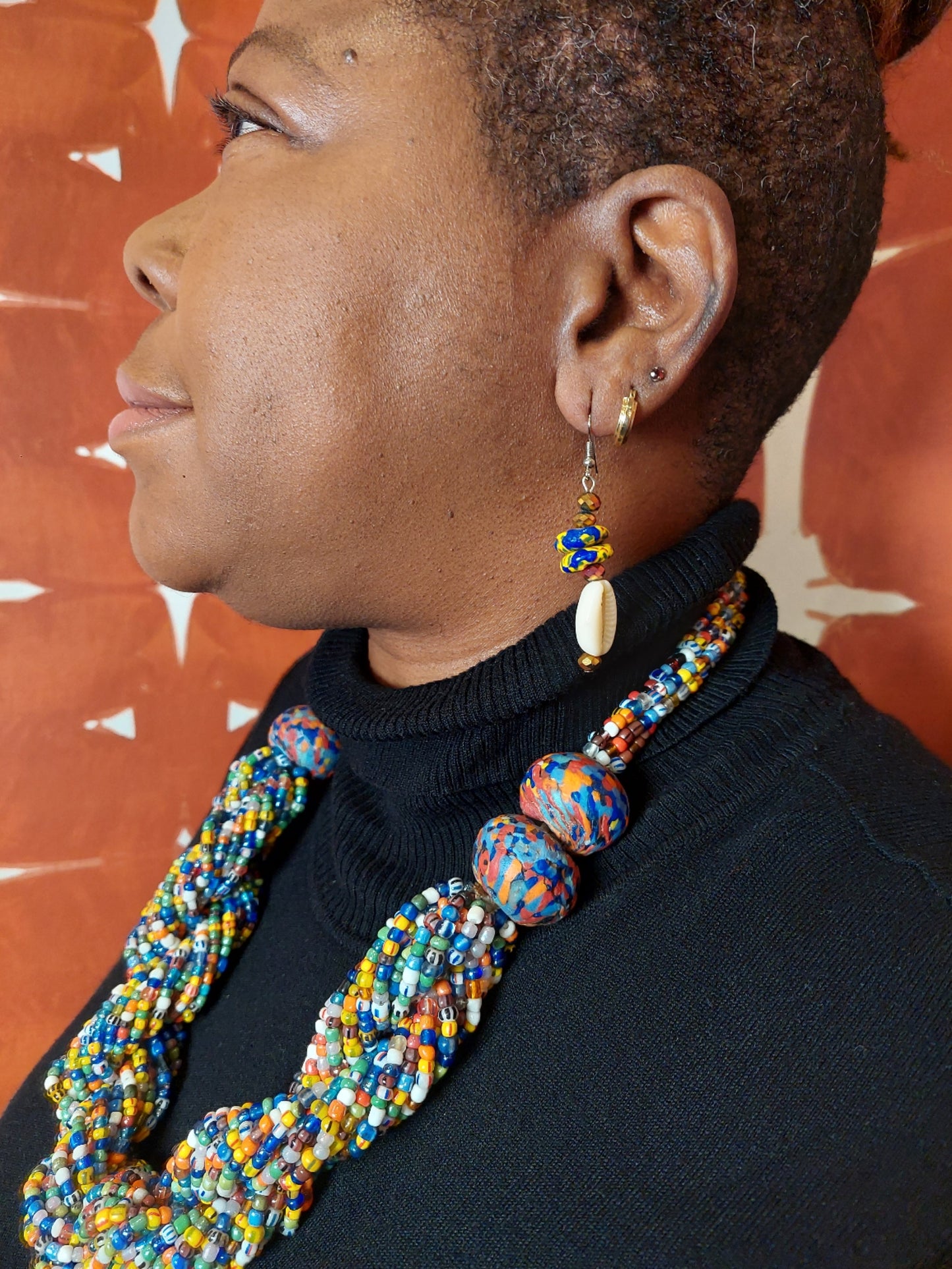 African Trade Beads Statement Necklace - Sold Out