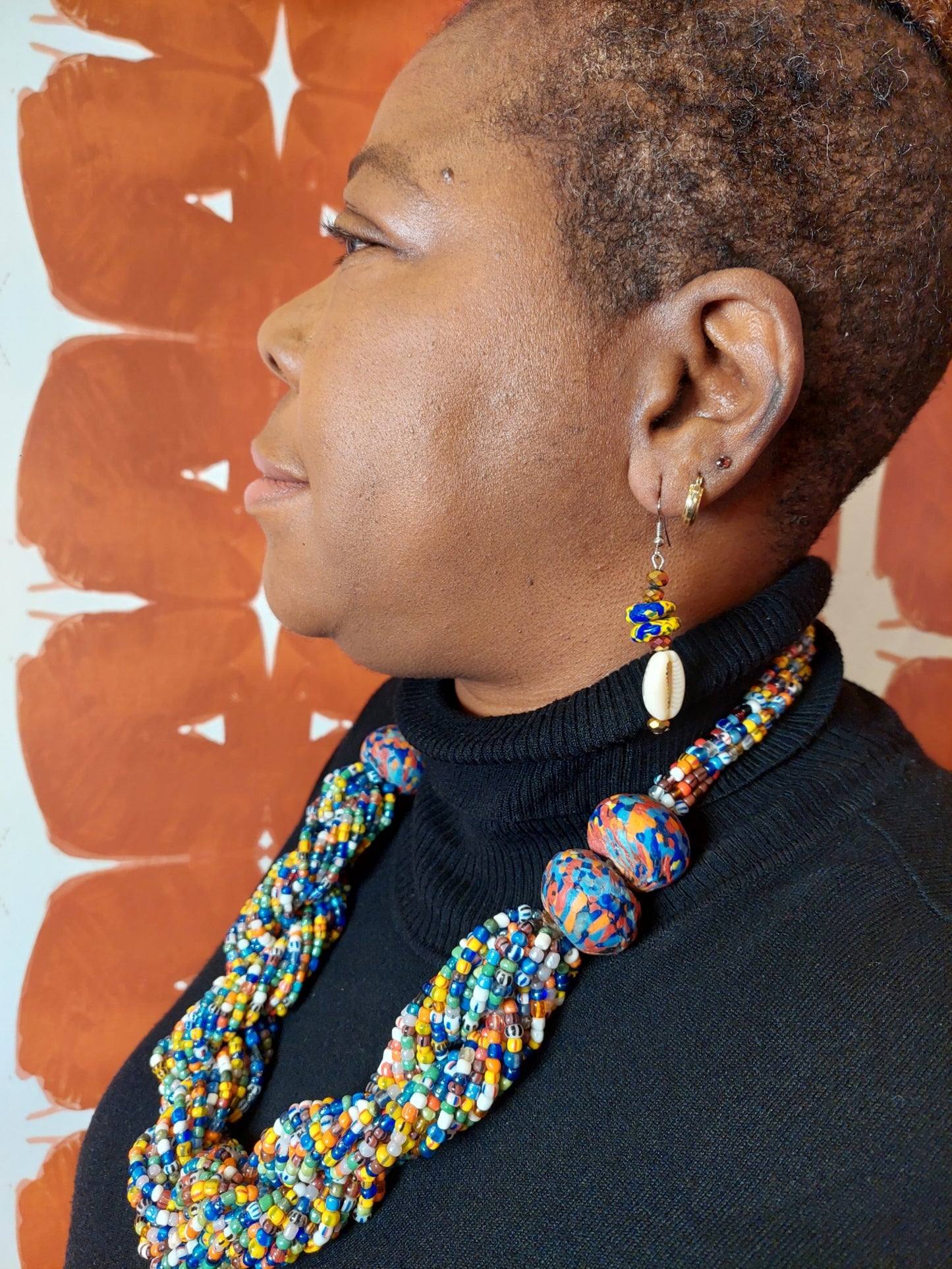 African Trade Beads Statement Necklace - Sold Out