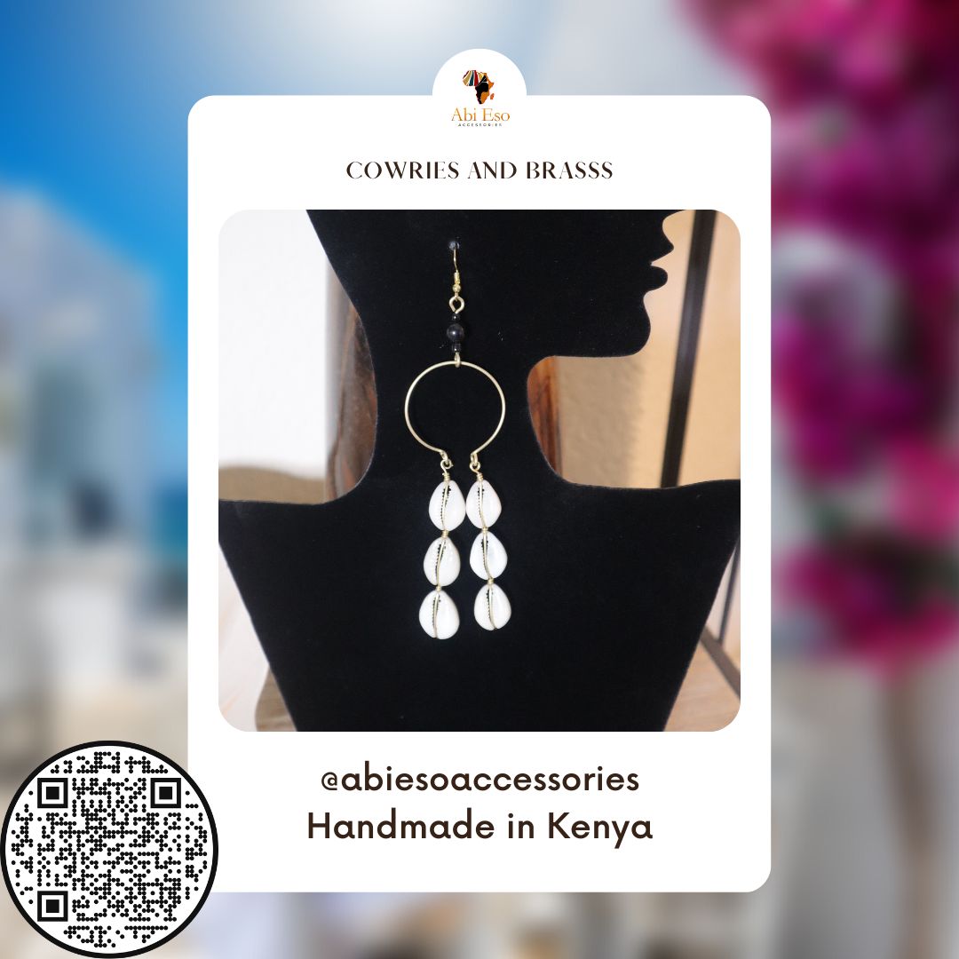 "Brass And Cowries" Earrings