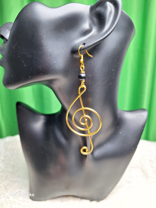 Kenyan Music Note  and Seed Beads Earrings 🇰🇪
