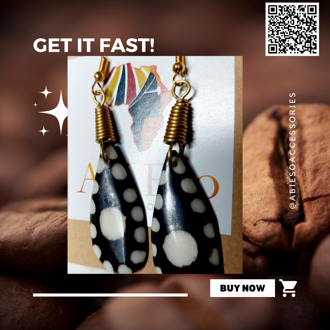 Cow Bone with Recycled Ivory Earrings