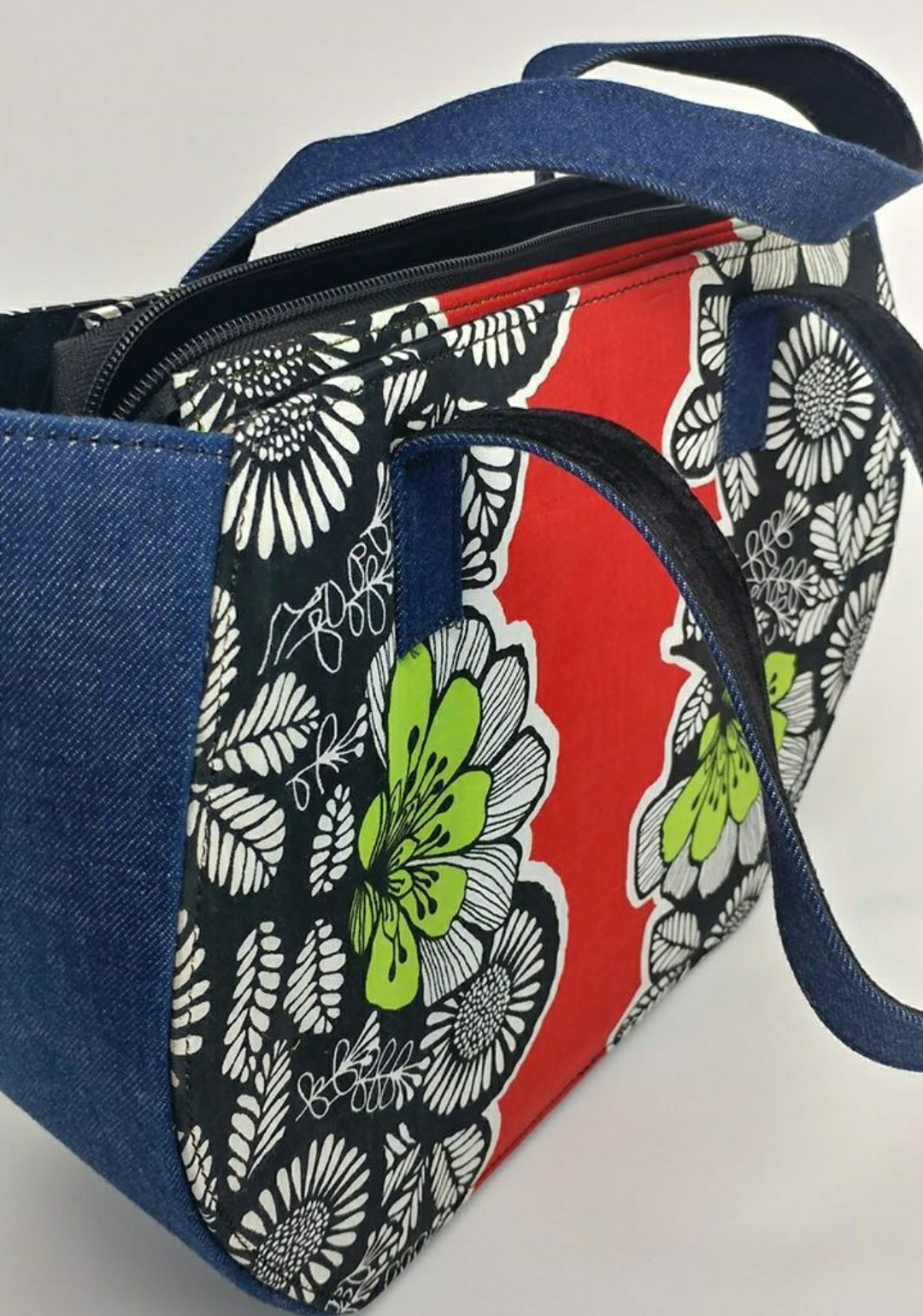 Jeans and Ankara African Print Handbag -Nigeria 🇳🇬