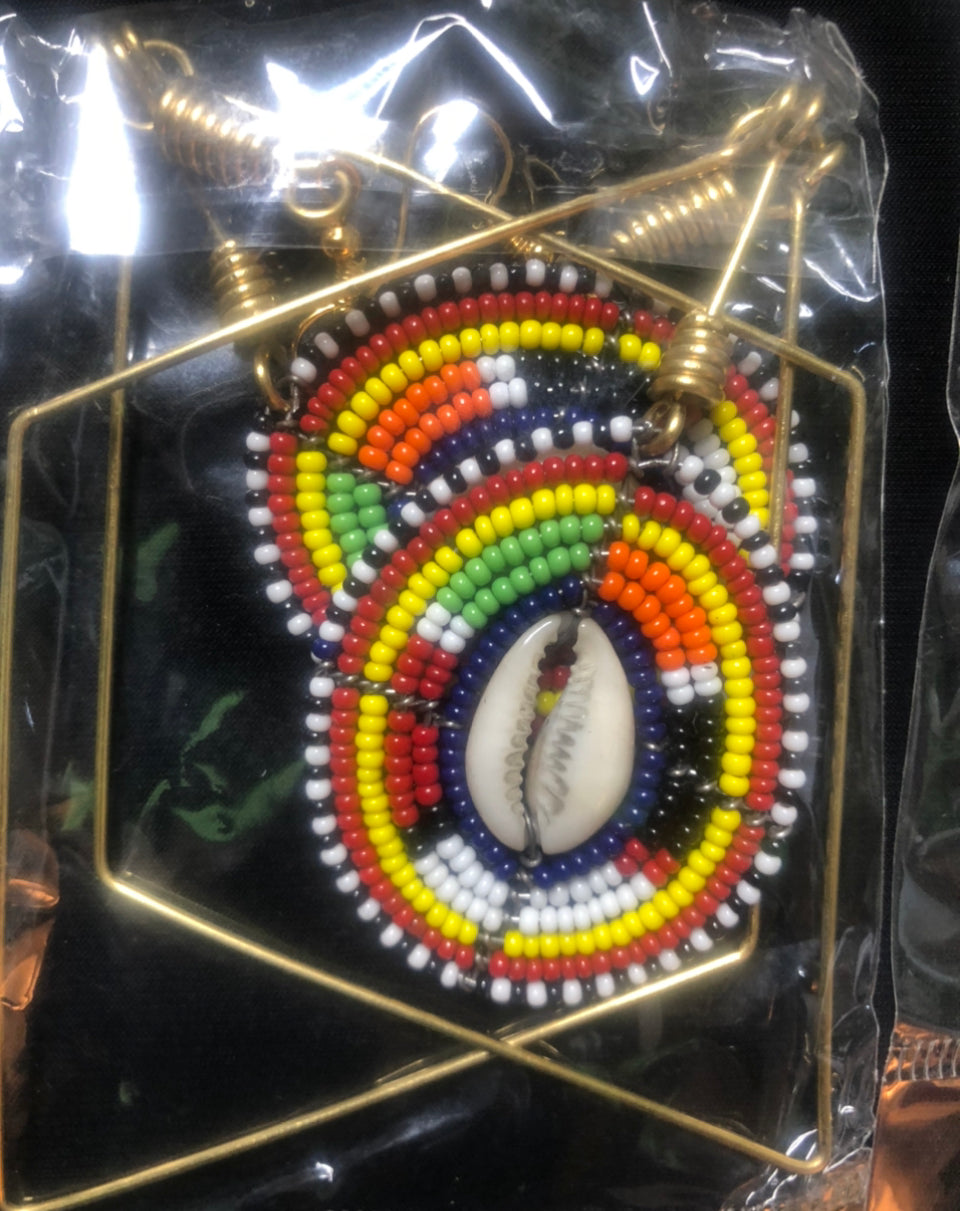 "Masai Beaded Love Multi Color" Earrings