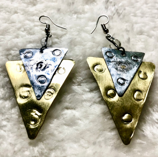 "Brass And Silver" Earrings