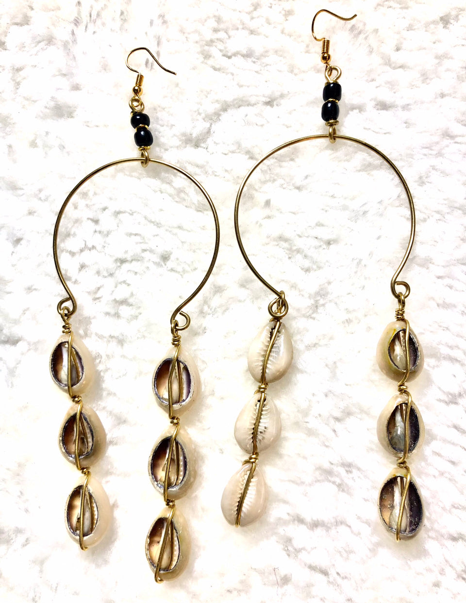"Brass And Cowries" Earrings