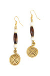 Brown And Spiral " Earrings