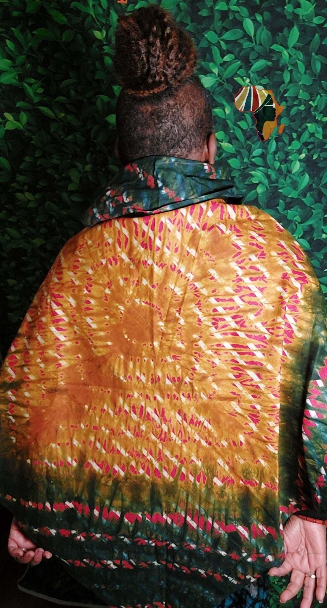 Adire Mixed Fabric Cape