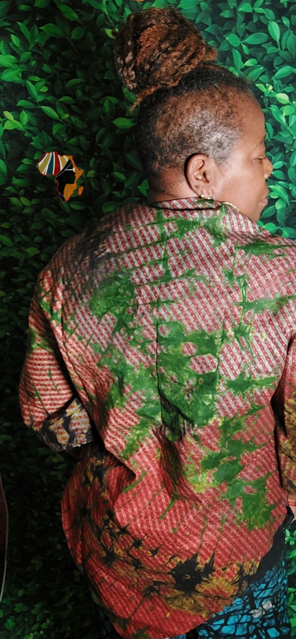 Adire Mixed Fabric Cape