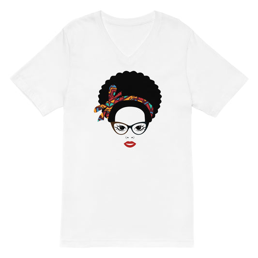 Glasses with Headband Unisex Short Sleeve V-Neck T-Shirt