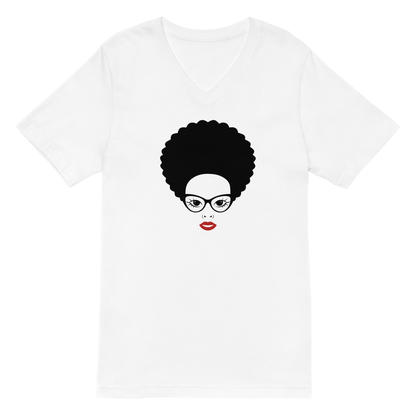 Glasses without Headband Unisex Short Sleeve V-Neck T-Shirt